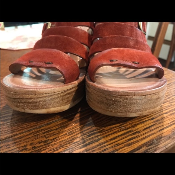 *SOLD* Free People x A.S.98/AS98 leather wedge platform sandals with buckles - Picture 10 of 14